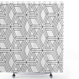 Personality  Seamless Geometric Pattern In Op Art Design. Vector Art. Shower Curtains