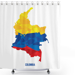 Personality  Map Of Colombia Vector Illustration  Shower Curtains