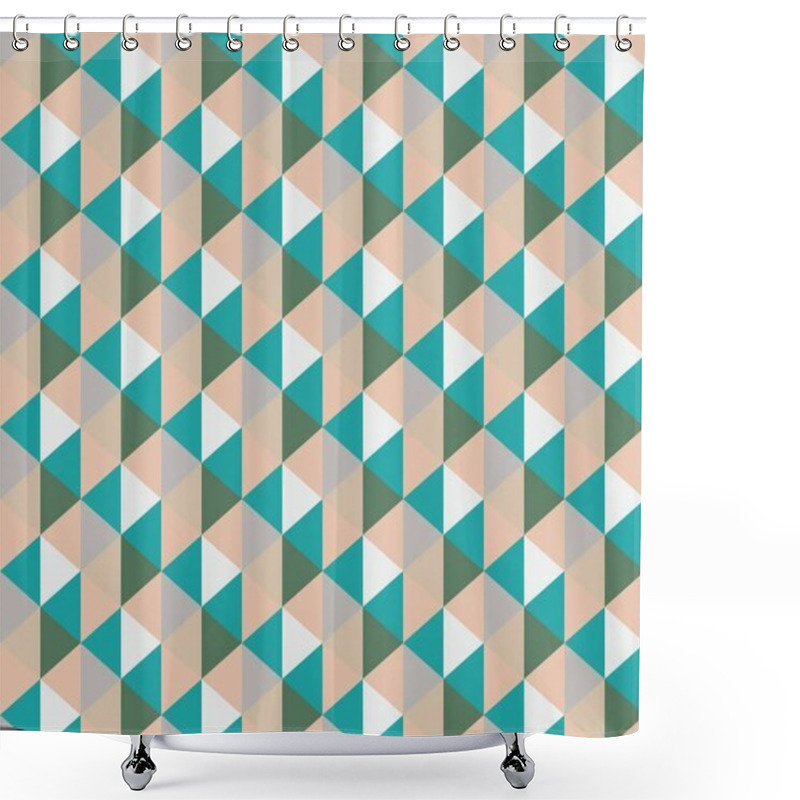 Personality  Modern Colorful Backdrop With Hexagonal Pattern Shower Curtains