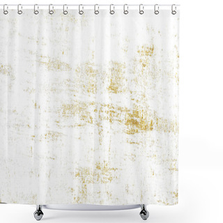 Personality  Gold Splashes Texture. Brush Stroke Design Element. Grunge Golden Background Pattern Of Cracks, Scuffs, Chips, Stains, Ink Spots, Lines Shower Curtains