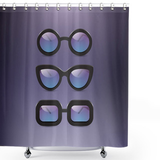 Personality  Collection Of Oldschool Glasses Shower Curtains