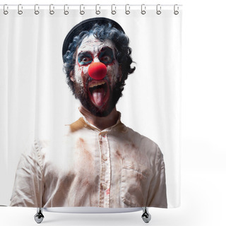 Personality  Crazy Clown Man Angry Expression Shower Curtains