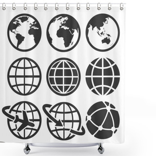 Personality  Earth Vector Icons Set. Shower Curtains