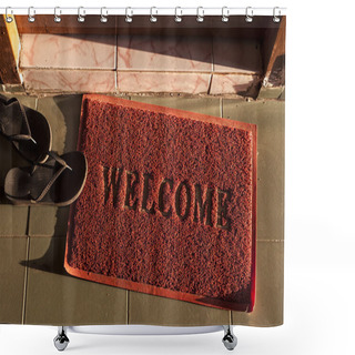 Personality  Welcome Doormat Shower Curtains