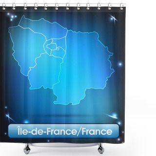 Personality  Map Of Ile-de-France Shower Curtains