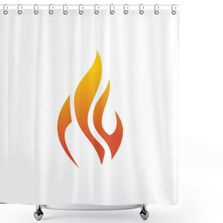 Personality  Fire Logo Icon Design Vector Template Shower Curtains