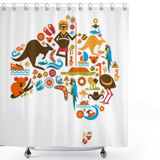 Personality  Australia Map Shower Curtains