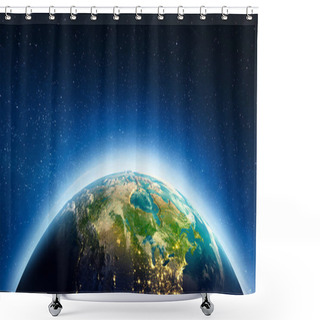 Personality  North America From Space Shower Curtains