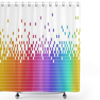 Personality  Pastel Multicolored Mosaic Banner. Pixelated Shower Curtains