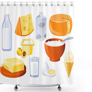 Personality  Milk And Farm Products Shower Curtains