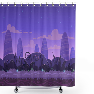 Personality  Seamless Night Landscape Shower Curtains