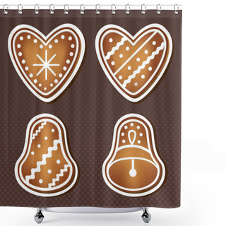 Personality  Christmas Cookies. Vector Illustration.  Shower Curtains