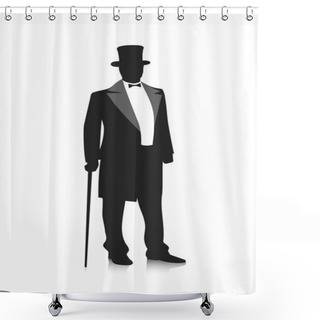 Personality  Silhouette Of A Gentleman In A Tuxedo Shower Curtains