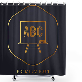 Personality  Abc Golden Line Premium Logo Or Icon Shower Curtains