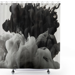 Personality  Black And White Texture With Mixing Paint Splash Shower Curtains