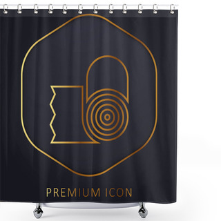 Personality  Bandage Golden Line Premium Logo Or Icon Shower Curtains