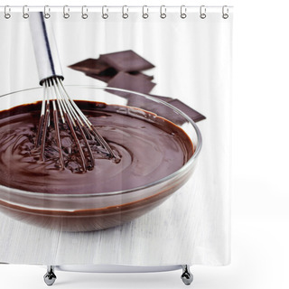 Personality  Chocolate Ganache, Selective Focus Shower Curtains