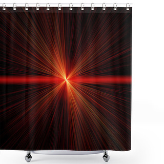 Personality  Red Laser Beams Shower Curtains