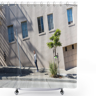Personality  Girl Standing On A Steep Road In San Francisco Shower Curtains