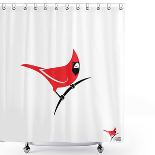 Personality  Northern Red Cardinal Bird Sign Shower Curtains