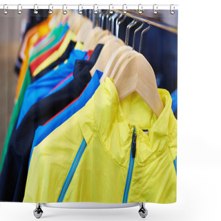 Personality  Sportswear On Hangers In Store Shower Curtains