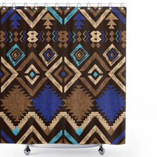Personality  Hand Drawn Tribal Seamless Pattern Shower Curtains