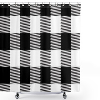 Personality  Black Gingham Pattern Background.Texture From Rhombus.Vector Illustration.EPS-10. Shower Curtains
