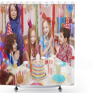 Personality  Children At The Birthday Party Shower Curtains