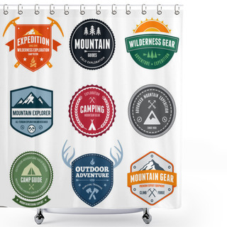 Personality  Mountain Badges Shower Curtains