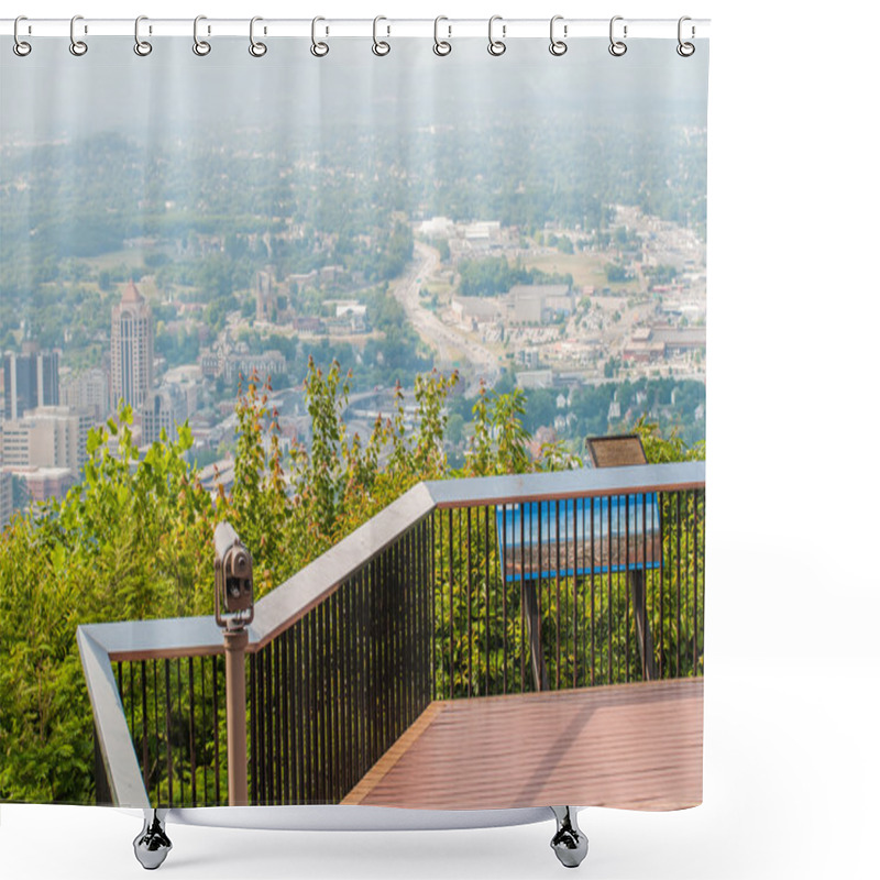 Personality  Roanoke Virginia City Skyline On A Sunny Day Shower Curtains