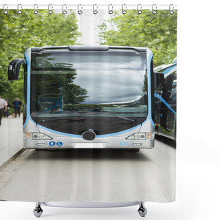 Personality  New Modern City Bus Shower Curtains