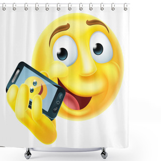 Personality  Mobile Phone Emoji Emoticon Shower Curtains