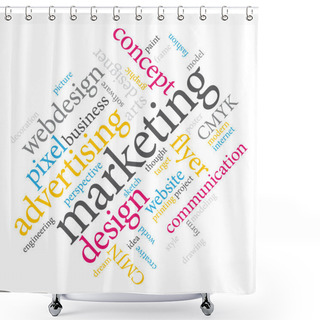 Personality  Marketing Word Cloud. Shower Curtains