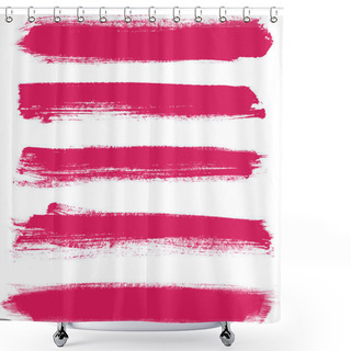 Personality  Pink Vector Brush Strokes Collection Shower Curtains
