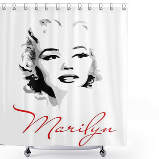 Personality  Marilyn Monroe (black And White Portrait) Shower Curtains