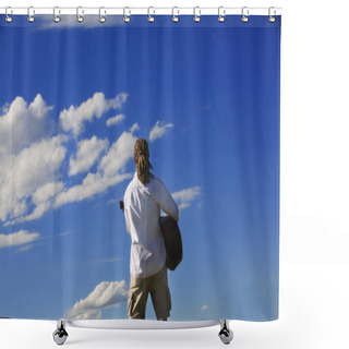 Personality  Man Playing Guitar Shower Curtains