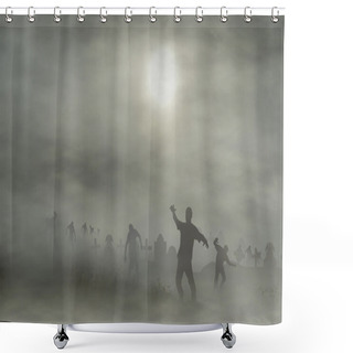 Personality  Cemetery With Zombies Shower Curtains