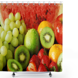 Personality  Colorful Fresh Group Of Fruits Shower Curtains