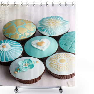 Personality  Wedding Cupcakes Shower Curtains
