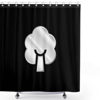 Personality  Birch Tree Silver Plated Metallic Icon Shower Curtains