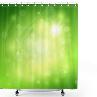 Personality  Sunny Abstract Green Nature Background. Vector Illustration Shower Curtains