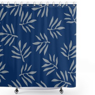 Personality  Japanese Fern Leaf Seamless Pattern Shower Curtains