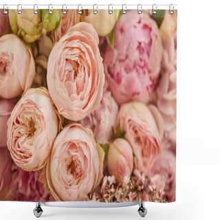Personality  Close Up Of Bouquet Of Pink Peonies  Shower Curtains