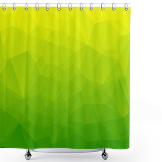 Personality  Shades Of Green Abstract Polygonal Geometric Background. Low Poly.  Shower Curtains