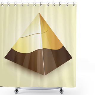 Personality  Golden Pyramid. Vector Illustration.  Shower Curtains
