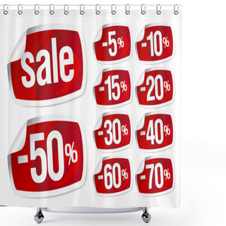 Personality  Red Stickers For Discount Sale Shower Curtains