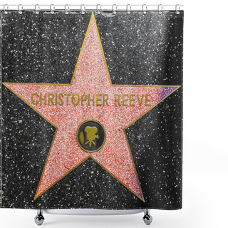 Personality   Christopher Reeves Star On Hollywood Walk Of Fame  Shower Curtains