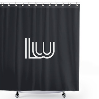 Personality  L & W Letter Logo Icon Shower Curtains