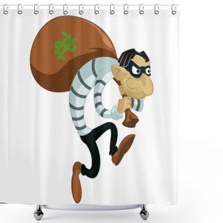 Personality  Cartoon Thief Shower Curtains