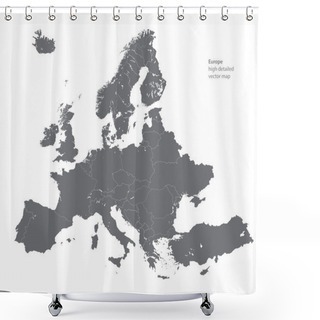 Personality  Vector Map Of Europe Shower Curtains